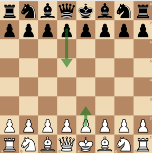 diagramme présentant les mouvements possibles pour les pions aux échecs